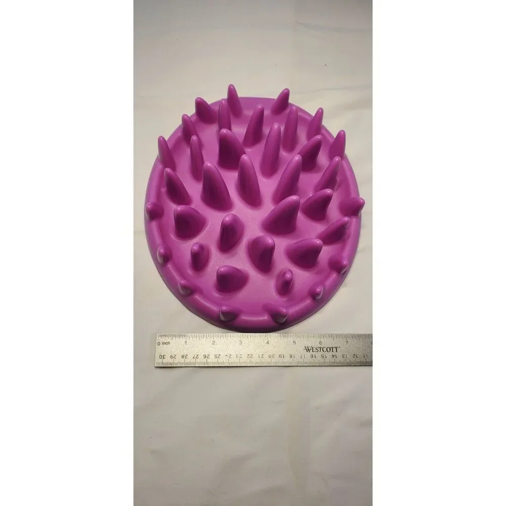Catch Interactive Cat Dog Feeder Pet Slow Down Eating Bowl Pink